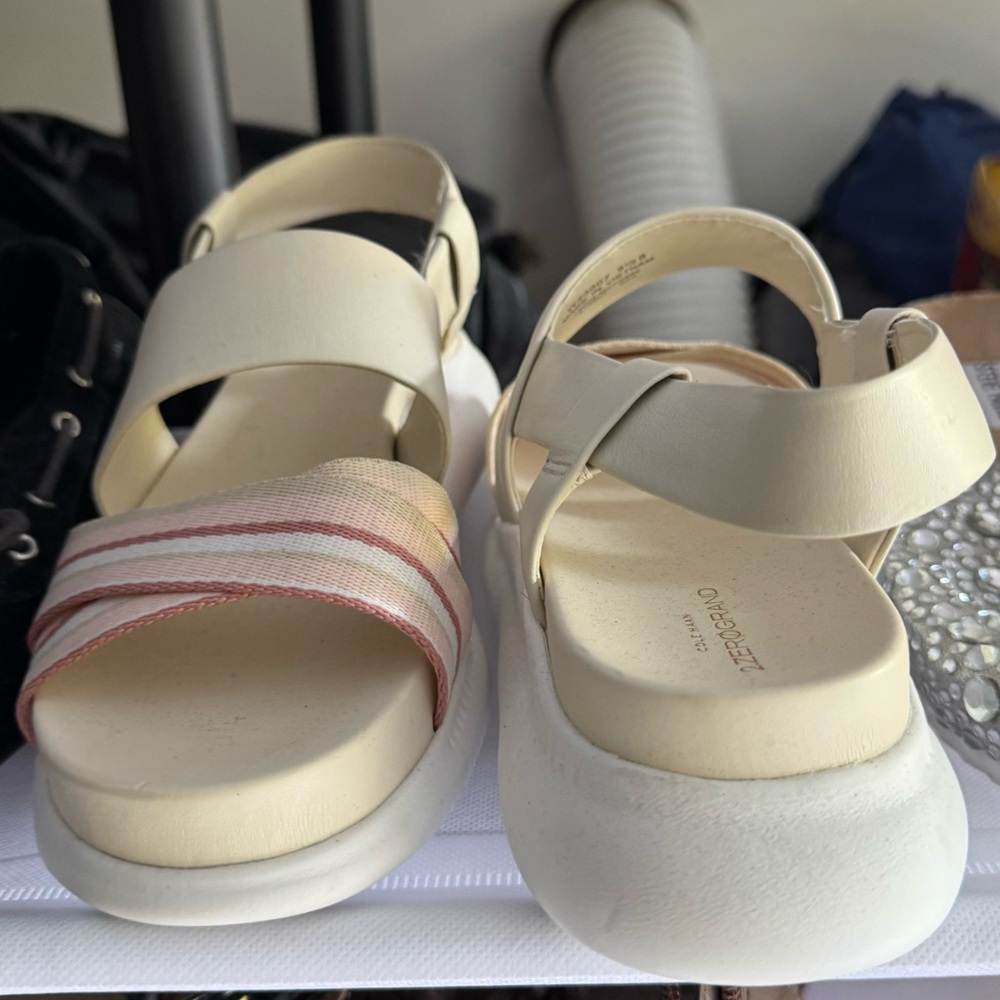 Cole Haan Cream and Pink Sandals